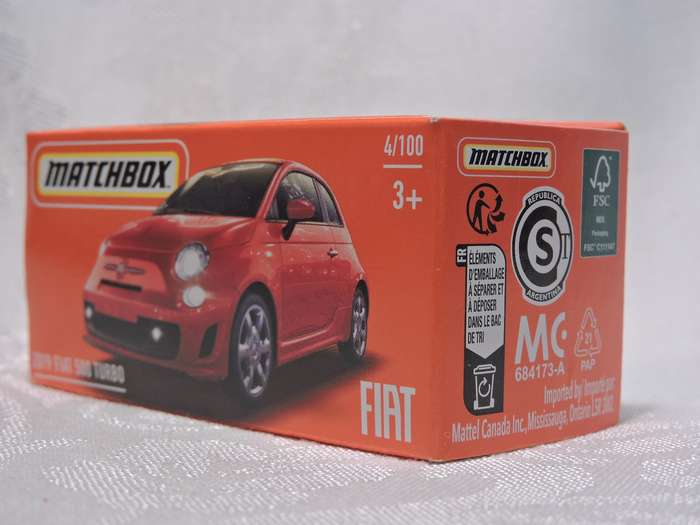 Matchbox FIAT 500 Turbo Mint in sealed box 04/100 ( Red )  Like Hot wheels