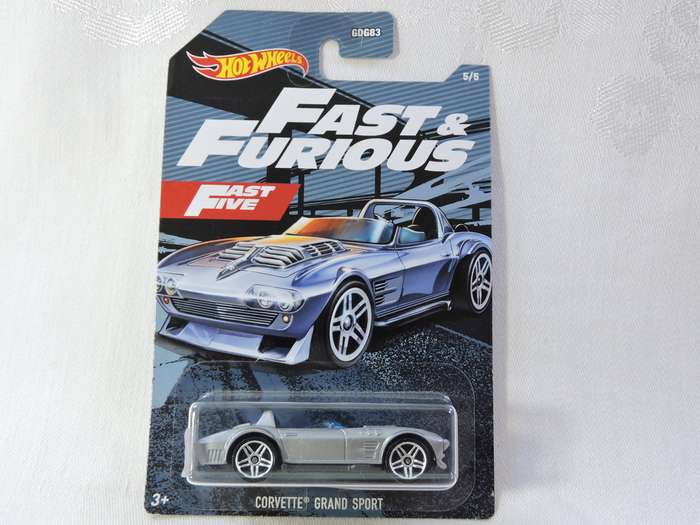 Hot Wheels CHEVY CHEVROLET Corvette Grand Sport ( Silver )  Fast & Furious Long Card 5/5