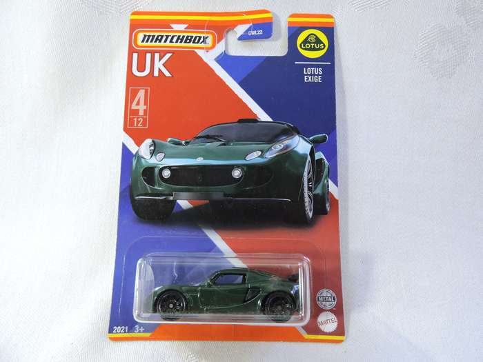 Matchbox LOTUS EXIGE ( Bottle Green ) UK 4/12 Long Card  Like Hot Wheels