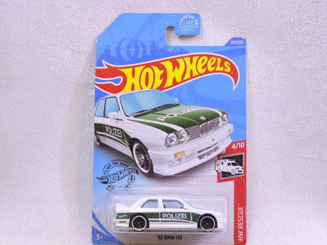 Hot wheels BMW M3 Boxie shape ( White  Polizei )  Long Card