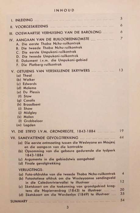 DIE RUILKONTRAKTE IN 1833-34 AANGEGAAN TUSSEN MOSJESJ EN DIE WESLEYANE - I.S.J. VENTER (1960)