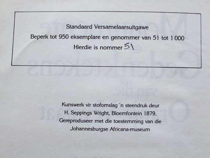 MONUMENTE EN GEDENKTEKENS VAN DIE ORANJE-VRYSTAAT - P.J. NIENABER - BEPERKTE OPLAAG