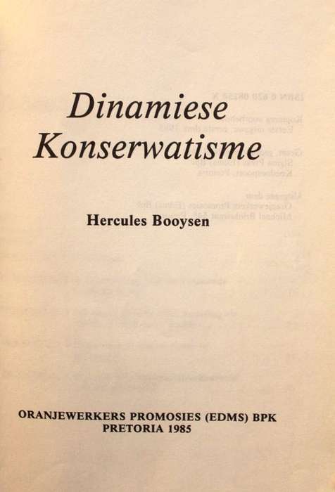 DINAMIESE KONSERWATISME - HERCULES BOOYSEN