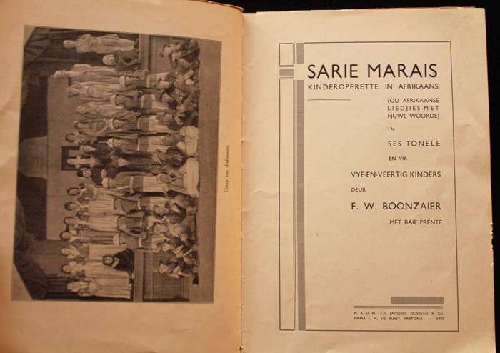 SARIE MARAIS - KINDERPORTRETTE IN AFRIKAANS - F.W. BOONZAIER (1933)