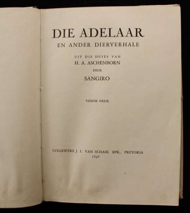 DIE ADELAAR EN ANDER DIERVERHALE DEUR H. A. ASCHENBORN