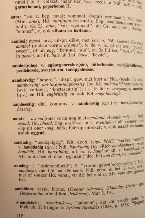 AFRIKAANSE ETIMOLOGIEE - S.P.E. BOSHOFF & G.S. NIENABER (1967)