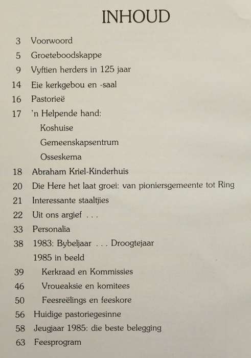 GEDENKALBUM VAN DIE NED. GEREF. GEMEENTE WATERBERG 1860-1985 - GETEKEN
