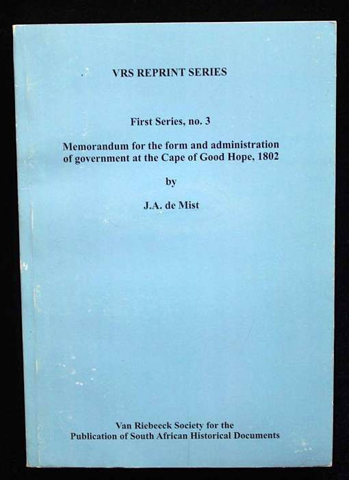 VAN RIEBEECK SOCIETY FACSIMILE REPRINTS OF VOLS. 1, 2, 3, 4, 5, 6, & 25 OF THE FIRST SERIES