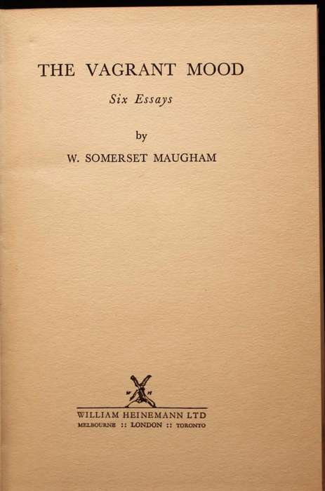 THE VAGRANT MOOD - W. SOMERSET MAUGHAM (1952)