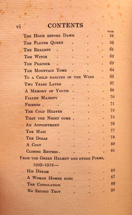 RESPONSIBILITIES AND OTHER POEMS - WILLIAM BUTLER YEATS (1917)