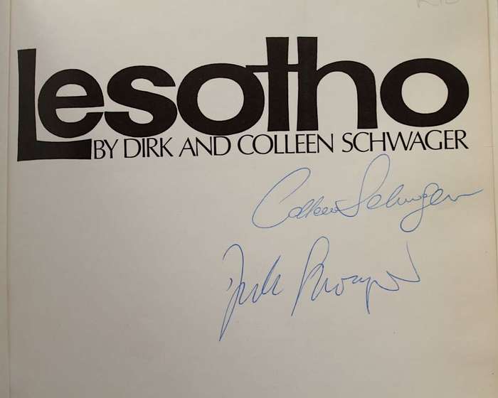 LESOTHO by Dirk & Colleen Schwager (1972) - SIGNED by both authors