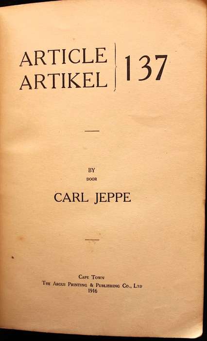 ARTICLE 137 - SOUTH AFRICAN STORIES BY CARL JEPPE (1916)