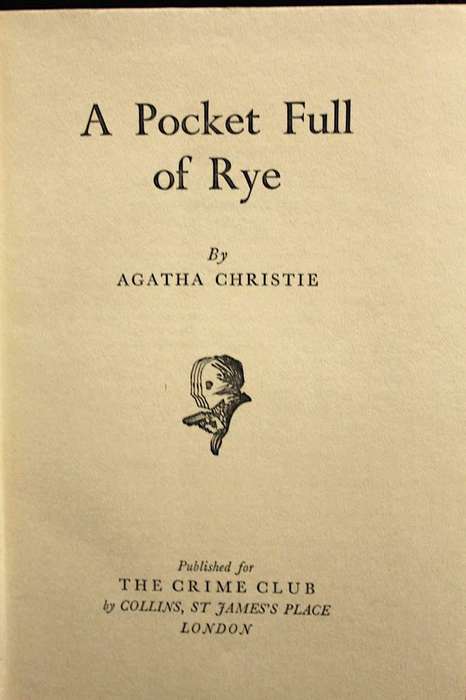 A POCKET FULL OF RYE - AGATHA CHRISTIE (1953) 1st ed.