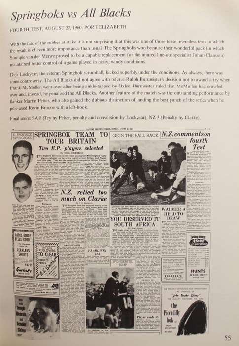 GREAT SPRINGBOK RUGBY TESTS - 100 YEARS OF HEADLINES