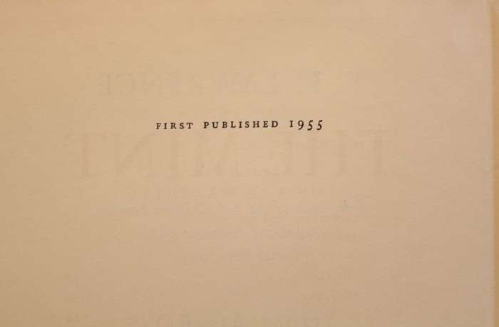 THE MINT - T. E. LAWRENCE (LAWRENCE OF ARABIA) - 1ST ED. 1955