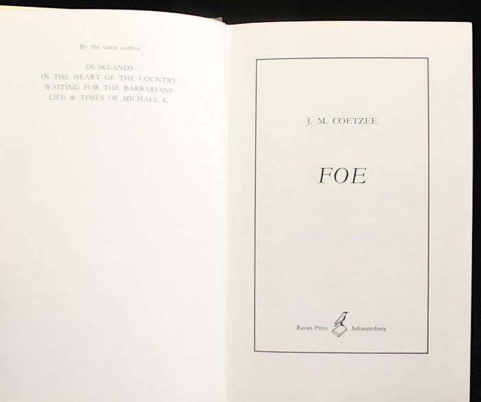 FOE - J.M. COETZEE - FIRST EDITION 1986