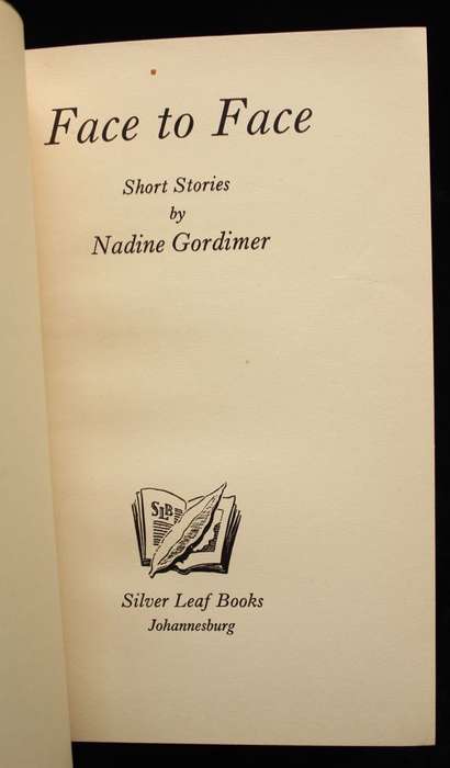 FACE TO FACE - NADINE GORDIMER (1949) Nobel Prize Winner's FIRST book