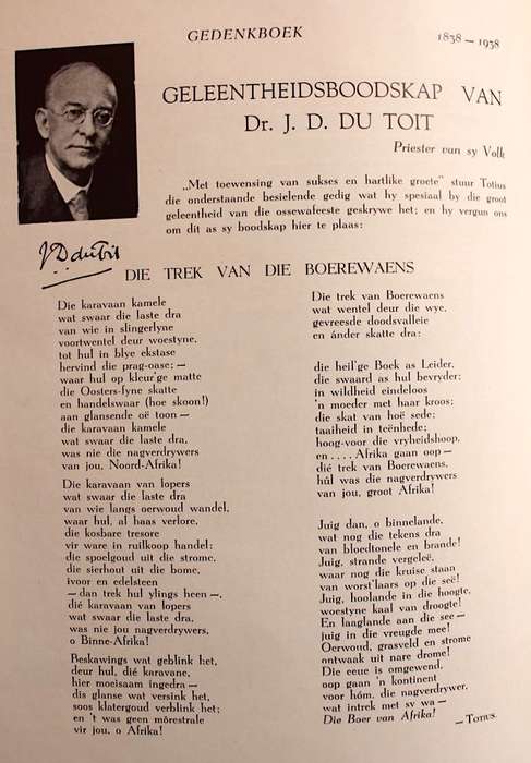 GEDENKBOEK VAN DIE OSSEWATREK 1838-1938 - D. MOSTERT (met oorspronklike glipkassie!)
