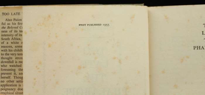 TOO LATE THE PHALAROPE - ALAN PATON - 1ST ED. 1953
