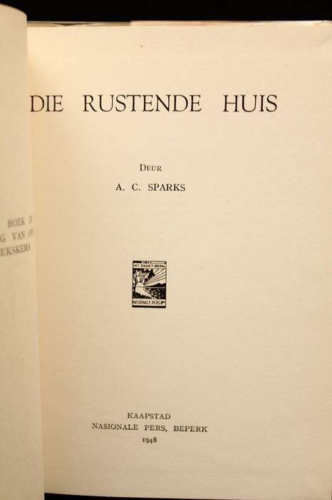 DIE RUSTENDE HUIS - A.C. SPARKS (1948)