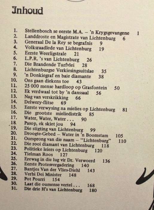 WEERLIG IN DIE WESTE - 'N GESKIEDENIS VAN LICHTENBURG - JOHANNES DE BEER - EESRTE UITGAAF 1973
