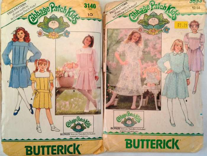 BUTTERICK 2 CABBAGE PATCH PATTERNS  3140 & 3653-SEE LISTING