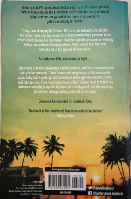 DAVID BALDACCI - LONG SHADOWS WITH AMOS DECKER - 2022 - LARGE FORMAT PAPERBACK