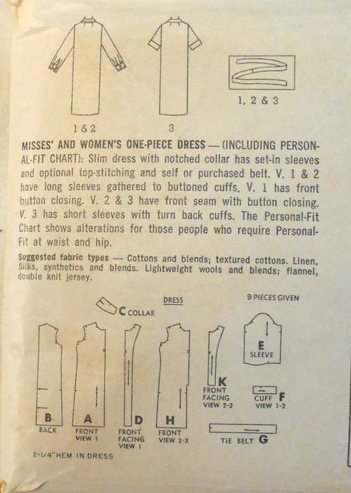 VINTAGE SIMPLICITY 6698 ONE PIECE DRESS SIZE 14 BUST 34 COMPLETE