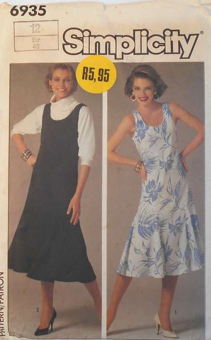 SIMPLICITY 6935 DRESS OR PINAFORE IN 2 LENGTHS SIZE 12 COMPLETE