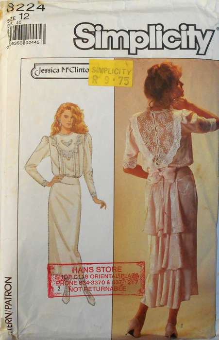 SIMPLICITY 8224 STUNNING DRESS SIZE 12 COMPLETE