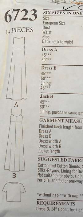 NEW LOOK PATTERNS 6723 HIGH WAIST DRESS & BOLERO SIZE 8-18 NO NECK BINDING PATTERN-CUT TO 14
