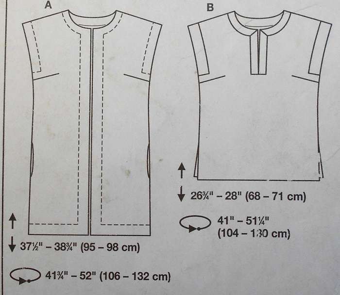 BURDA 7588 TUNIC SIZE 10-22 COMPLETE -CUT TO 10