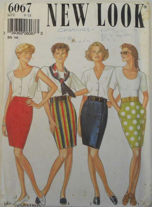 NEW LOOK PATTERNS 6067 SET OF SKIRTS SIZE 8-18 COMPLETE CUT TO 10