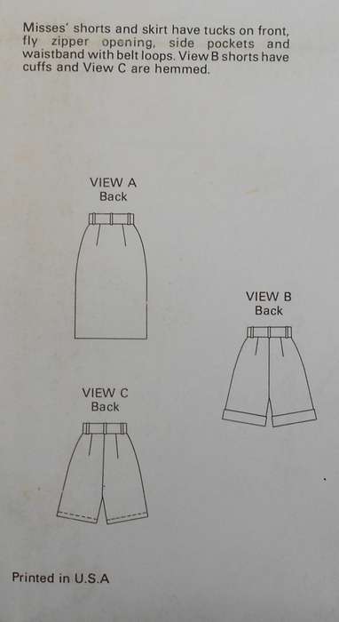 KWIK SEW 2043 SHORTS & SKIRT SIZES 4-6-8-20 COMPLETE-CUT TO 10