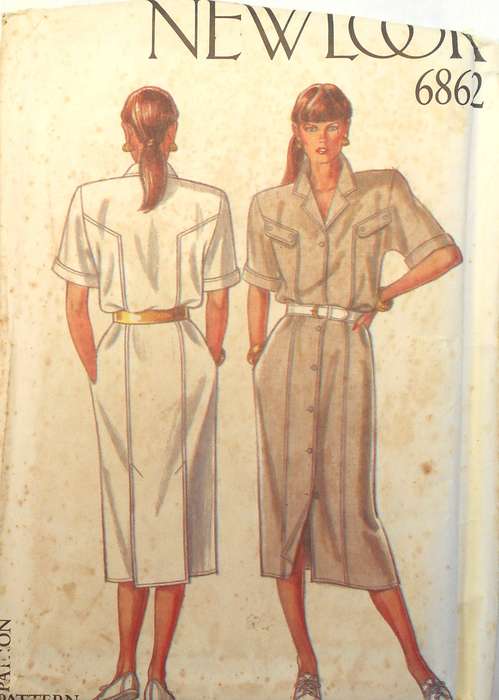 NEW LOOK PATTERNS 6862 SHIRT DRESS SIZE 8-18 COMPLETE-UNCUT-F/FOLDED