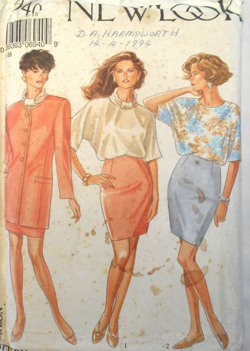 NEW LOOK PATTERNS 6940 JACKET-BLOUSE-TOP-SKIRT SIZE 8-18 COMPLETE-UNCUT-F/FOLDED
