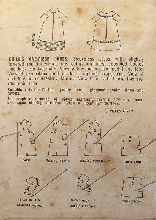 VINTAGE STYLE 1950 GIRLS ONE PIECE DRESS SIZE 2 YEARS -COMPLETE-NO SEWING INSTRUCTIONS SUPPLIED