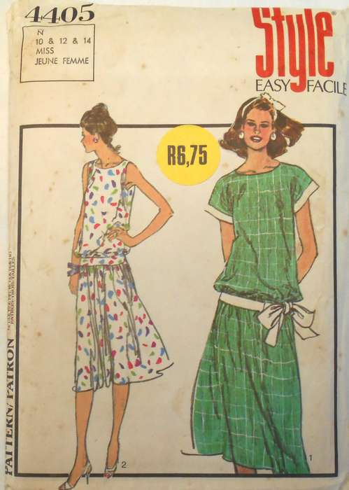 STYLE 4405 PULLOVER DRESS SIZE 10-12-14 COMPLETE-CUT TO 14