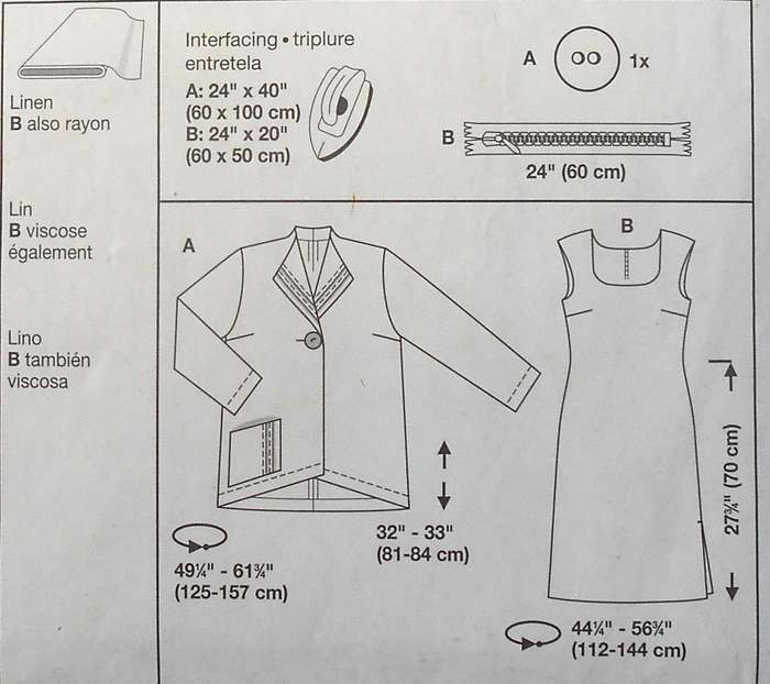 BURDA 8319 DRESS & JACKET/SHIRT SIZE 10-12-14-16-18-20-22-24 COMPLETE-DRESS CUT TO 24-JACKET UNCUT
