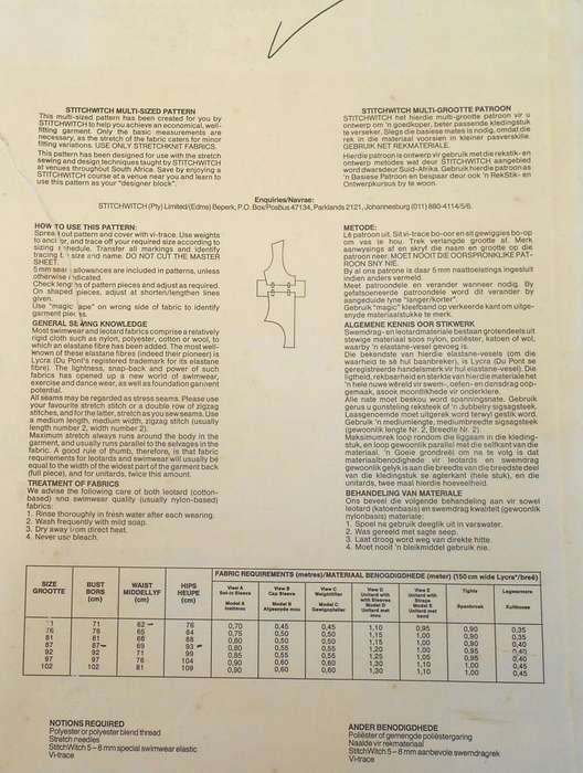 STITCHWITCH PATTERNS B010 LADIES WORKWEAR INCLUDES LEGWRMERS & TIGHTS SIZE 71-102 CM COMPLETE