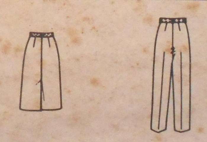 VINTAGE McCALLS 7393 SKIRT-PANTS SIZE 12 WAIST 26 1/2" COMPLETE