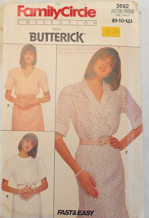 BUTTERICK 3692 LOOSE FITTING BLOUSE SIZE 8-10-12 COMPLETE-CUT TO 10