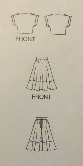 BUTTERICK 5148 TOP & SKIRT SIZE 8-10-12-14-16 COMPLETE-CUT TO 12