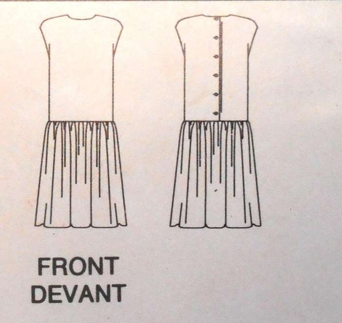 BUTTERICK 5631 DRESS WITH DROPPED WAIST BODICE SIZE 14-16-18 COMPLETE-CUT TO 18