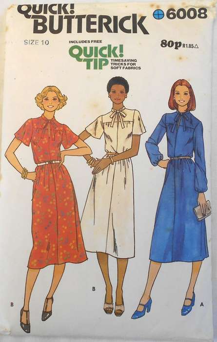 BUTTERICK 6008 LOOSE FITTING DRESS SIZE 10 COMPLETE