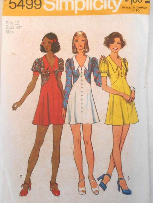 SIMPLICITY 5499 SHORT DRESS SIZE 12 BUST 34 COMPLETE