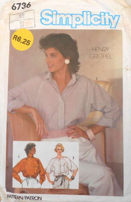 SIMPLICITY 6736 RAGLAN SLEEVE SHIRT SIZE 18 COMPLETE