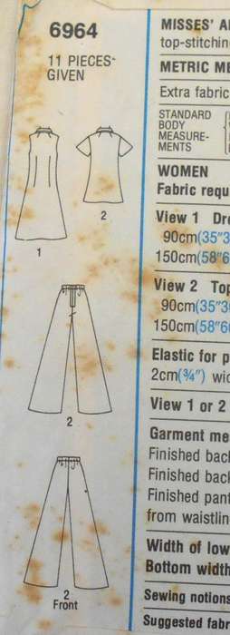 SIMPLICITY 6964 DRESS OR TOP & PANTS SIZE 44 & 46 COMPLETE