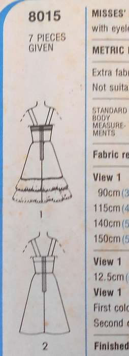 SIMPLICITY 8015 DRESS OR PINAFORE SIZE 10 BUST 83 CM COMPLETE-UNCUT-F/FOLDED