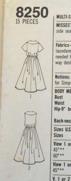 SIMPLICITY 8250 FRONT BUTTON DRESS SIZE 6-16 COMPLETE-CUT TO 16